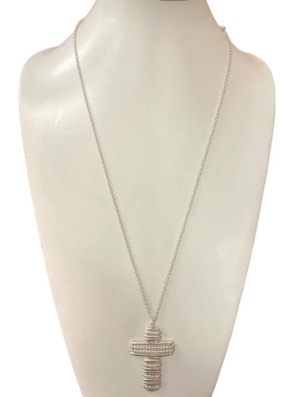On The Rise Cross Necklace (Silver)