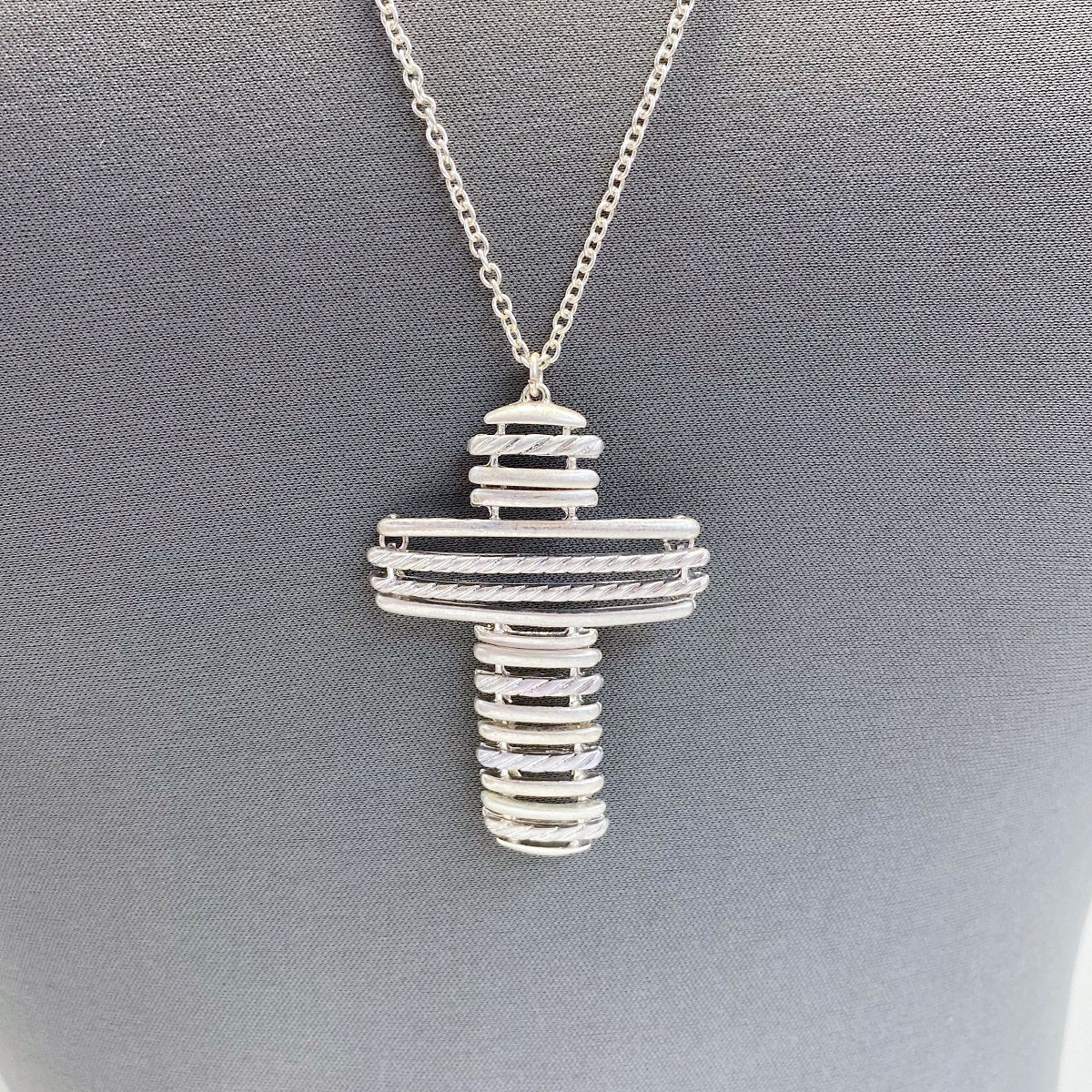On The Rise Cross Necklace (Silver)