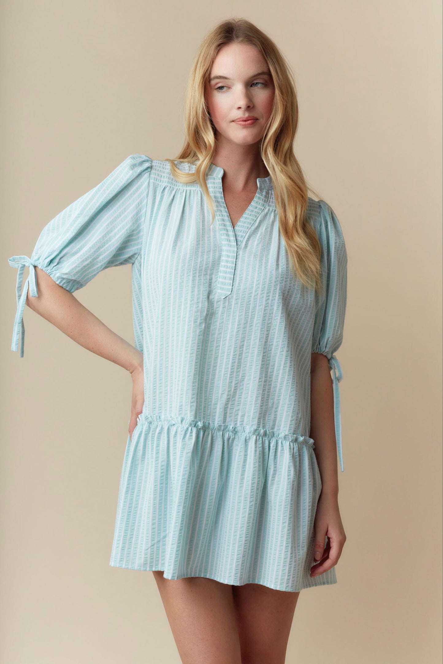 Palm Springs Striped Dress (Mint)