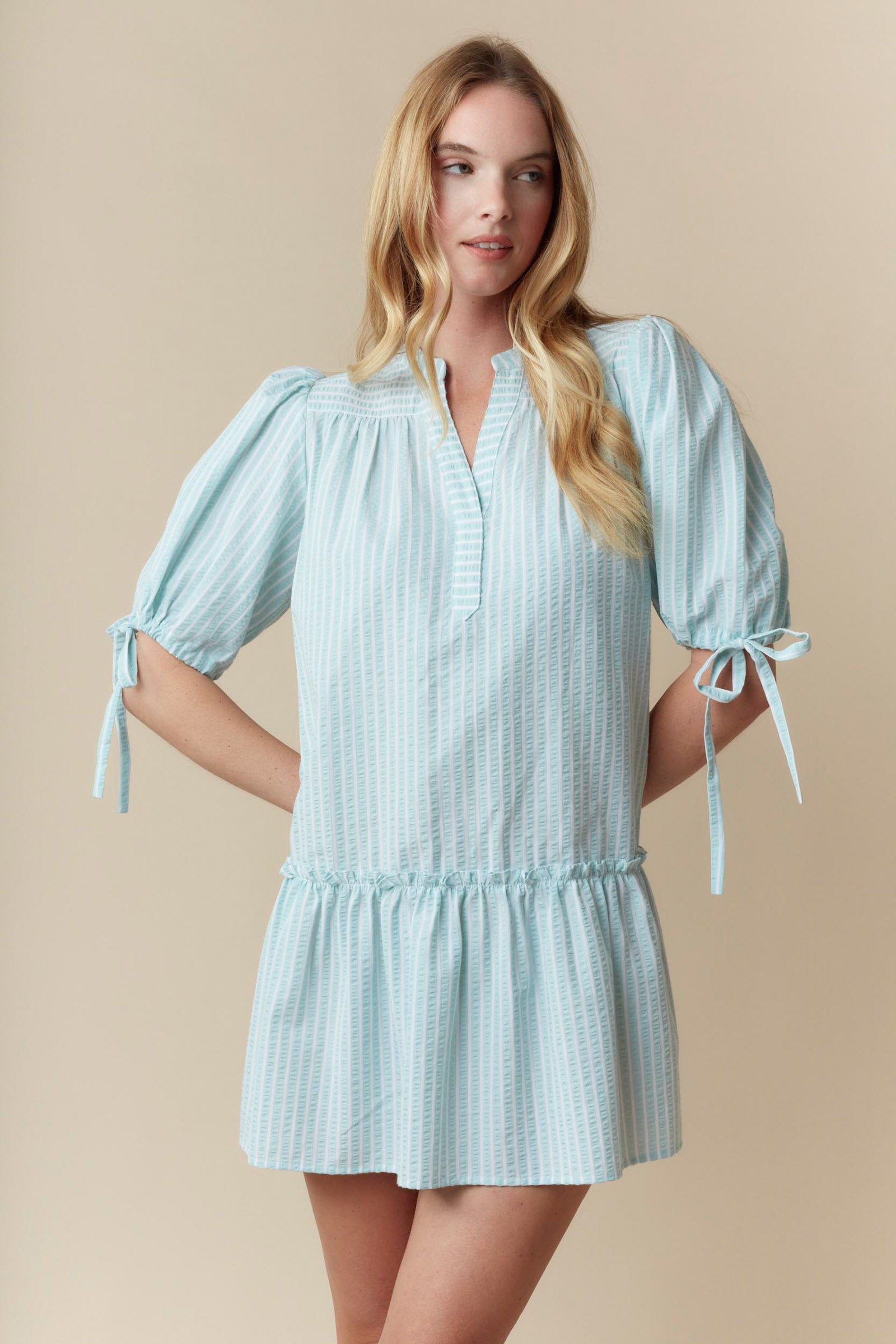 Palm Springs Striped Dress (Mint) - MEDIUM Palm Springs Striped Dress (Mint) - MEDIUM