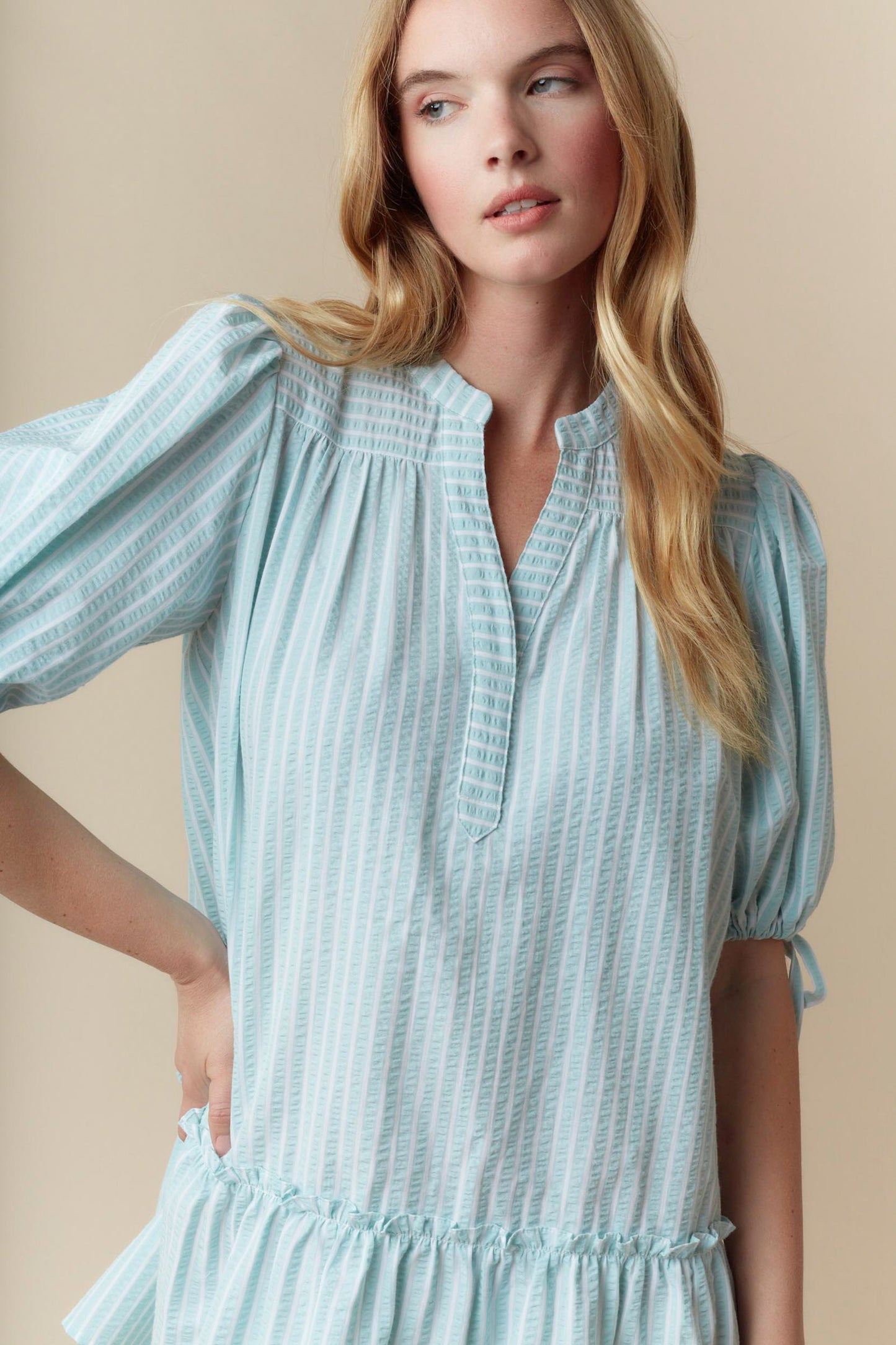 Palm Springs Striped Dress (Mint)