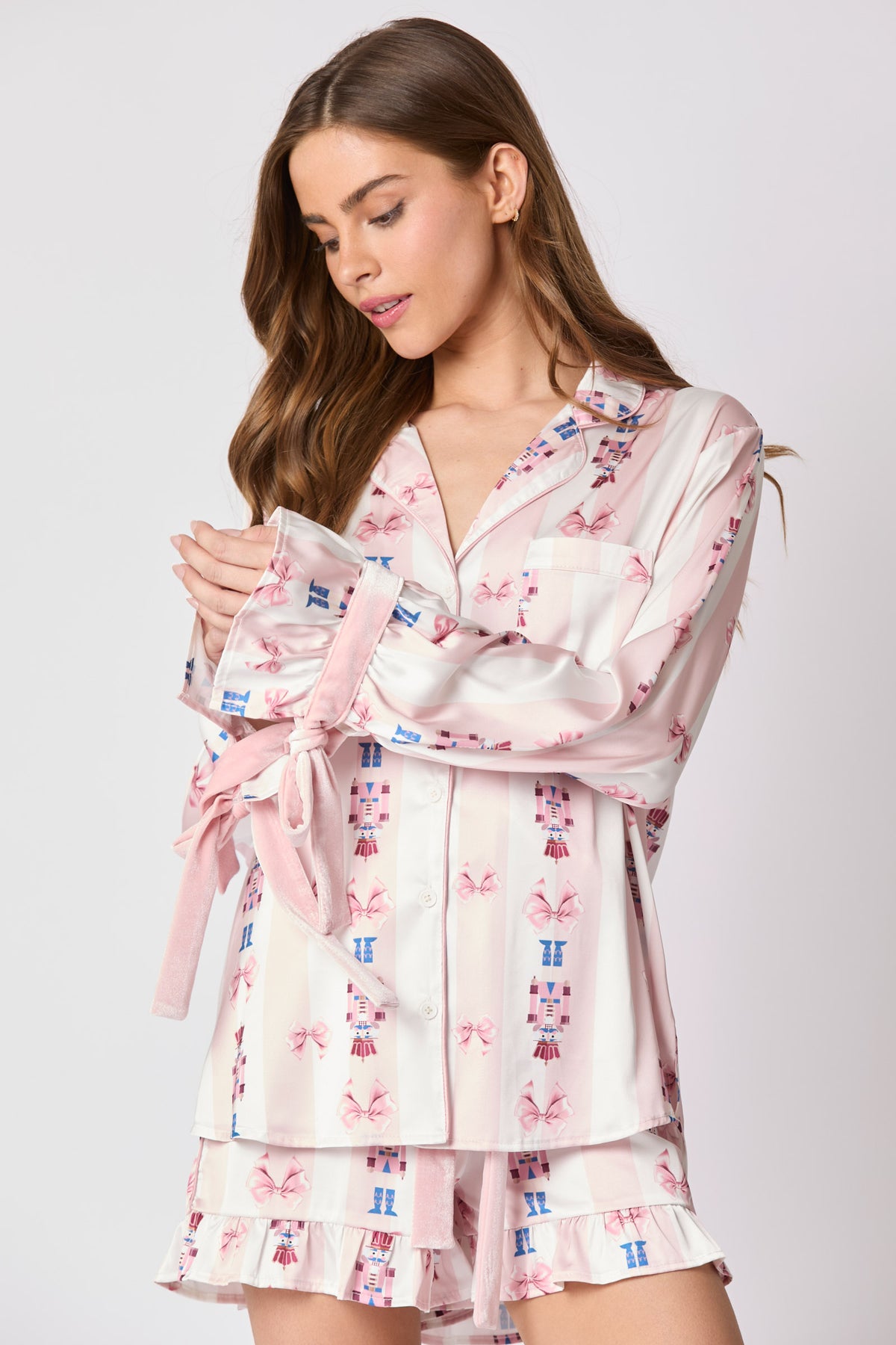 Sugar Plum Dreams Satin Pajama Set - Delta Swanky Girl