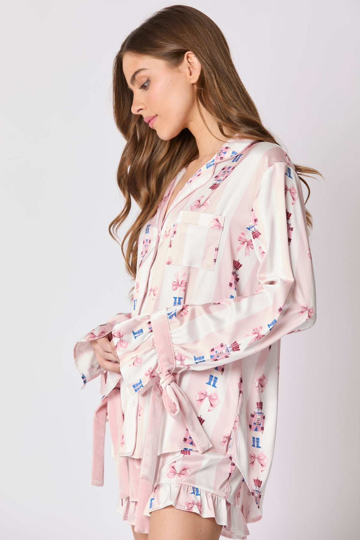 Sugar Plum Dreams Satin Pajama Set - Delta Swanky Girl
