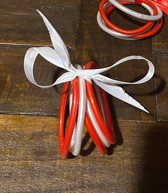 Game Day Jelly Bangle (Red & White)