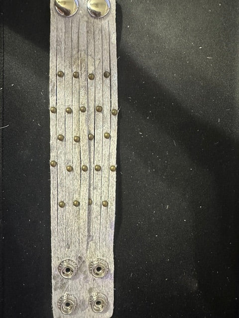 Multi-Strand Handmade Leather Hide Studded Bracelet