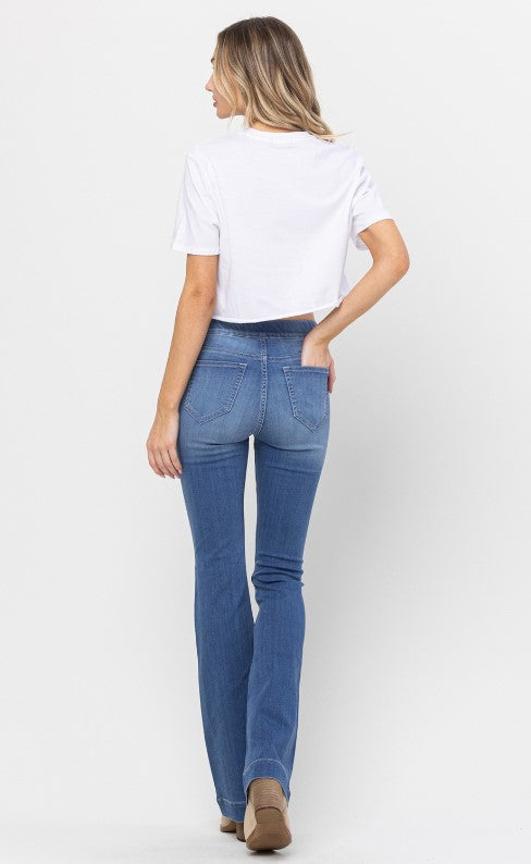 Frilly Flare Jeans (Light Wash)