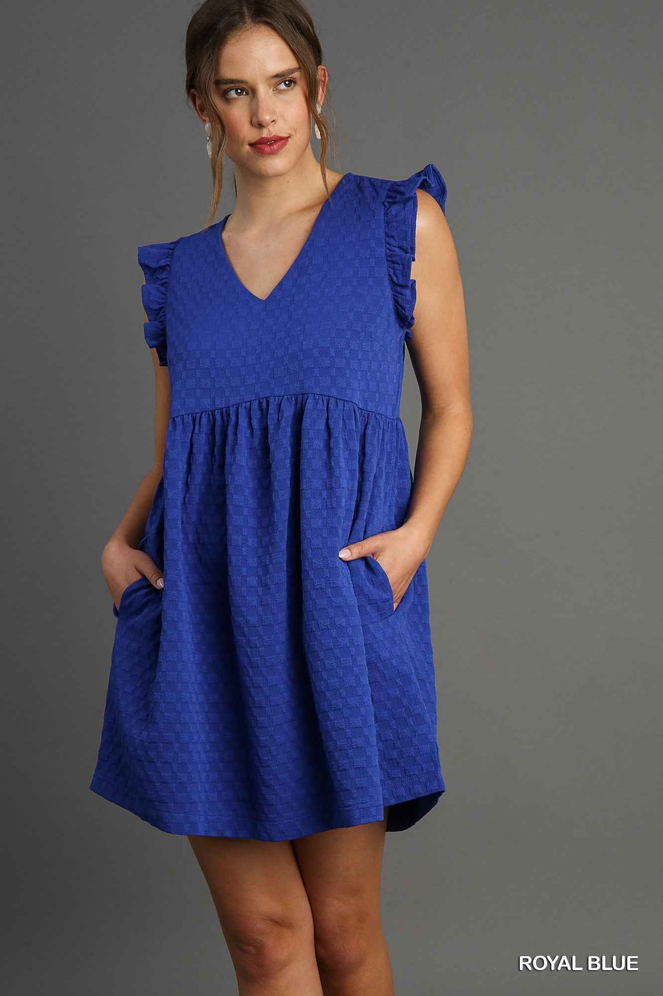 Stunning Beauty Textured Dress (Royal Blue) Stunning Beauty Textured Dress (Royal Blue)