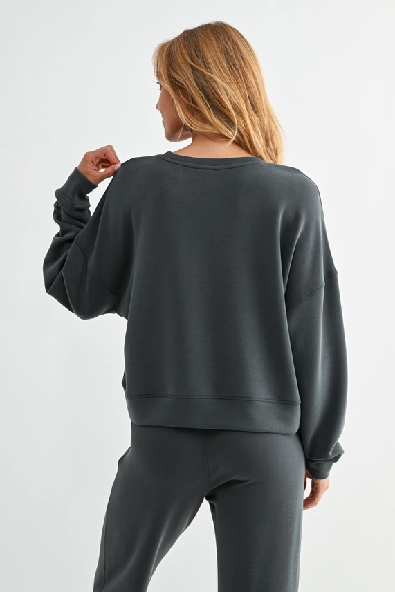Air Essential Drop Shoulder Top - Ash Grey - Delta Swanky Girl
