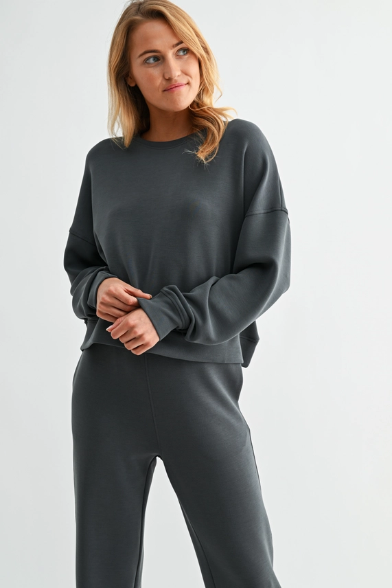 Air Essential Drop Shoulder Top - Ash Grey