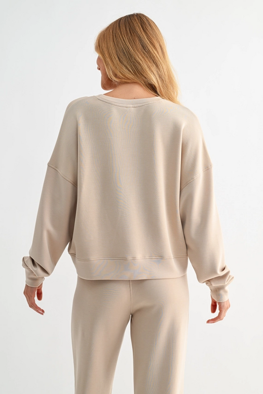 Air Essential Drop Shoulder Top - Natural