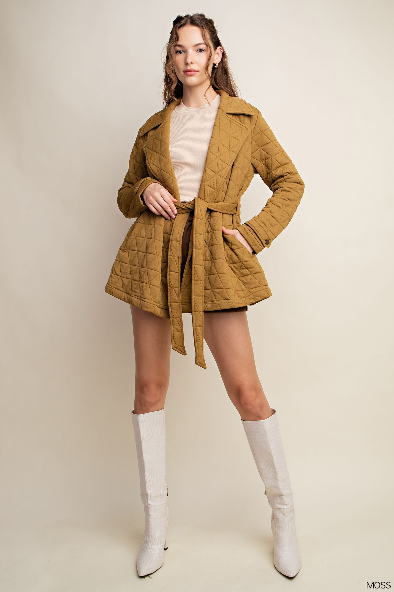 Diamond Quilted Jacket (Camel)