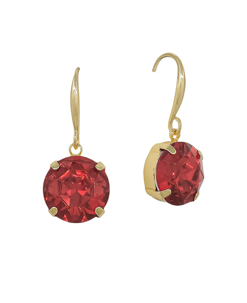 Sophy Crystal Dangle Earring - Ruby