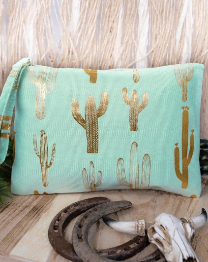 Foil Cactus Pouch (Mint)