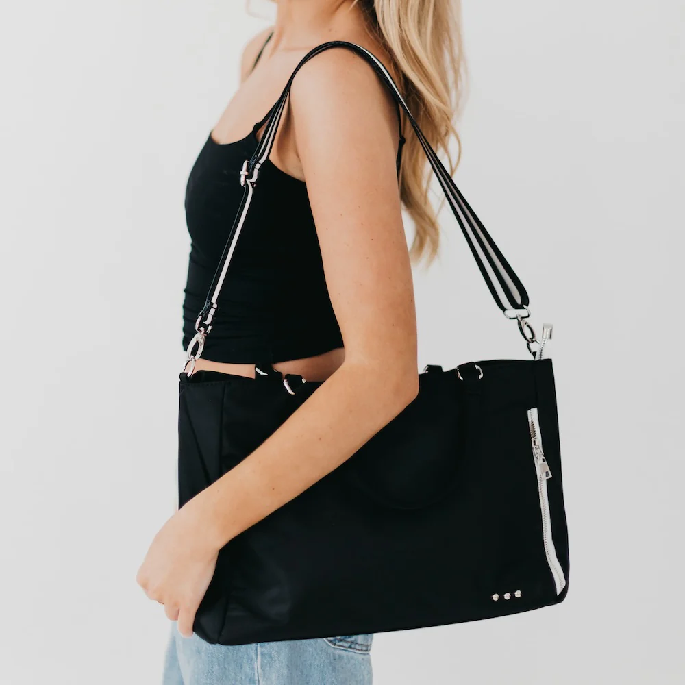 Nelson Nylon Tote Bag - Black - Delta Swanky Girl