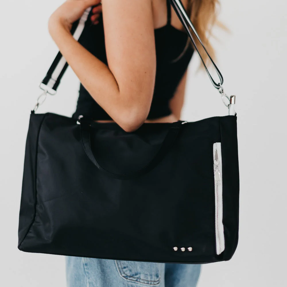 Nelson Nylon Tote Bag - Black - Delta Swanky Girl