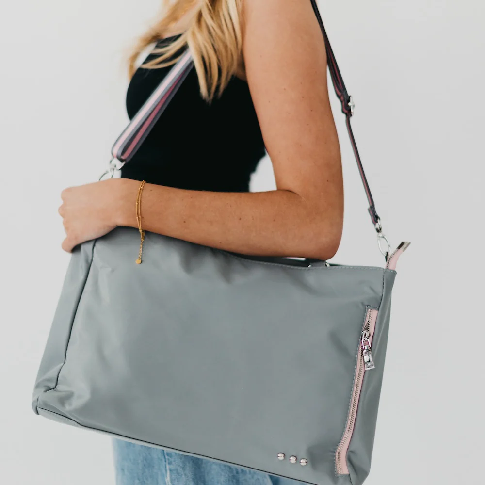 Nelson Nylon Tote Bag - Grey - Delta Swanky Girl