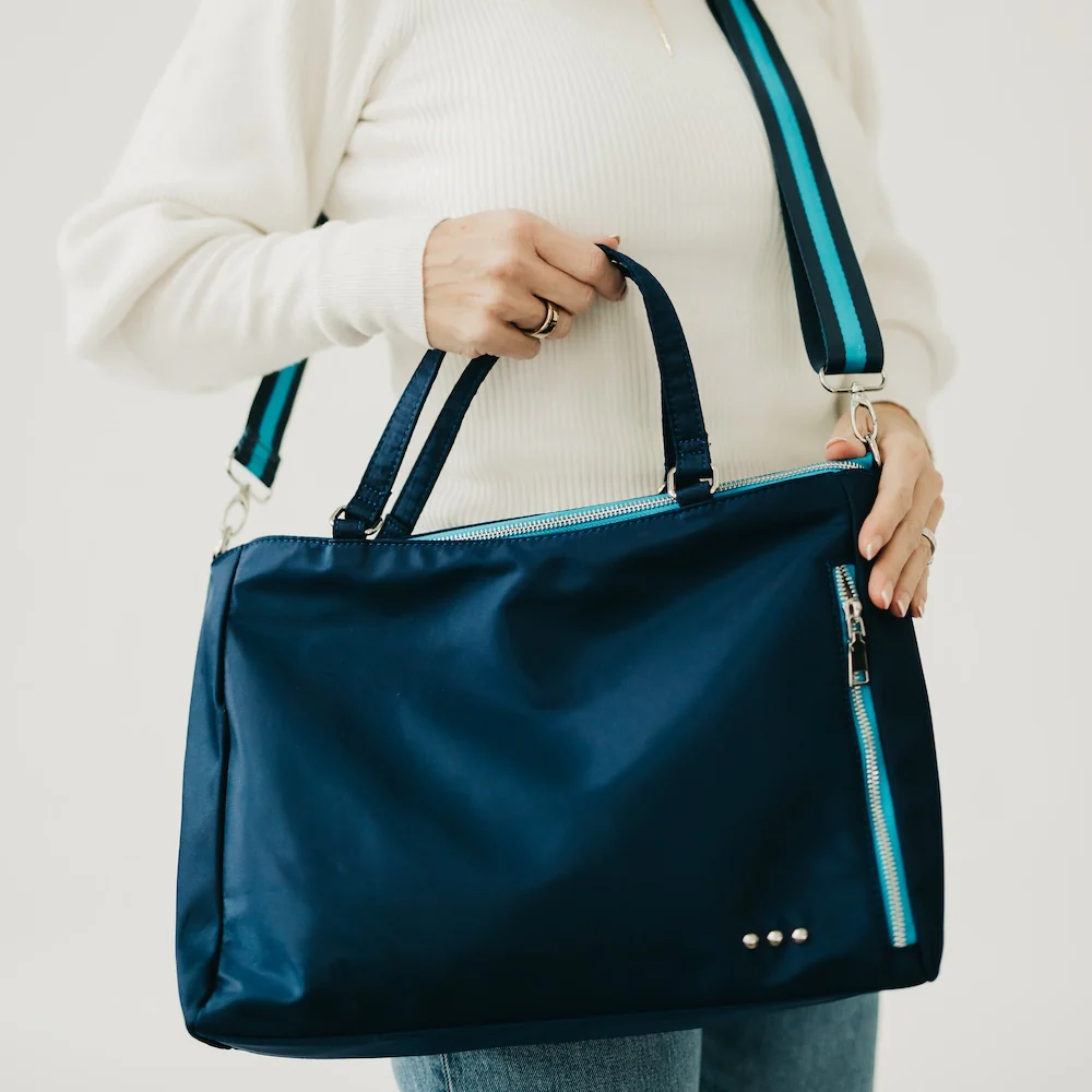 Nelson Nylon Tote Bag - Navy - Delta Swanky Girl
