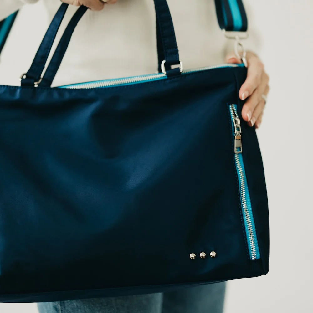 Nelson Nylon Tote Bag - Navy - Delta Swanky Girl