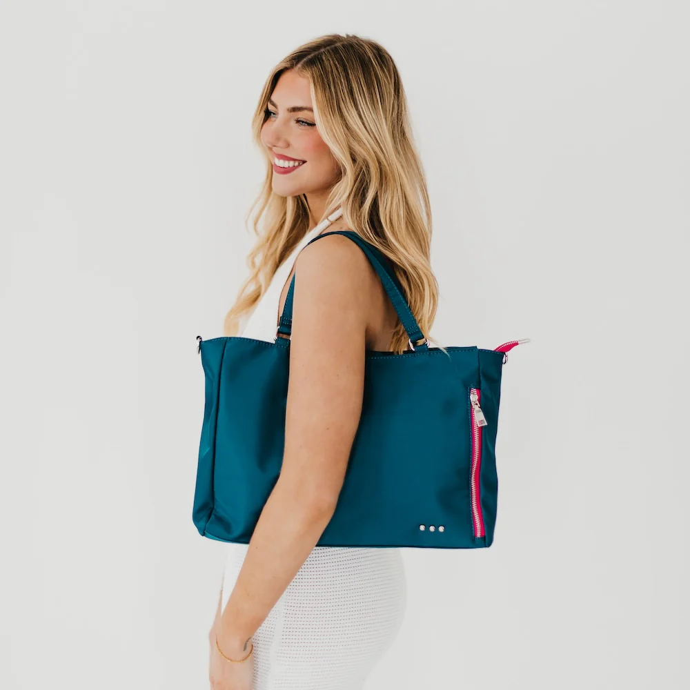 Nelson Nylon Tote Bag - Teal - Delta Swanky Girl