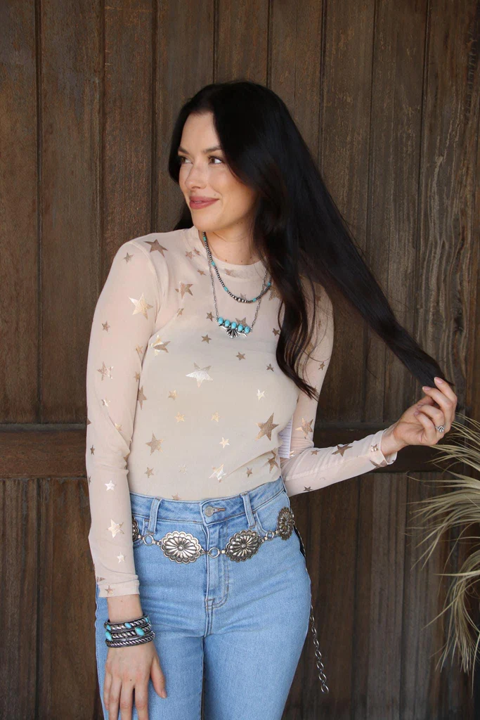 Isn't She Lovely Mesh Top (Nude Star)