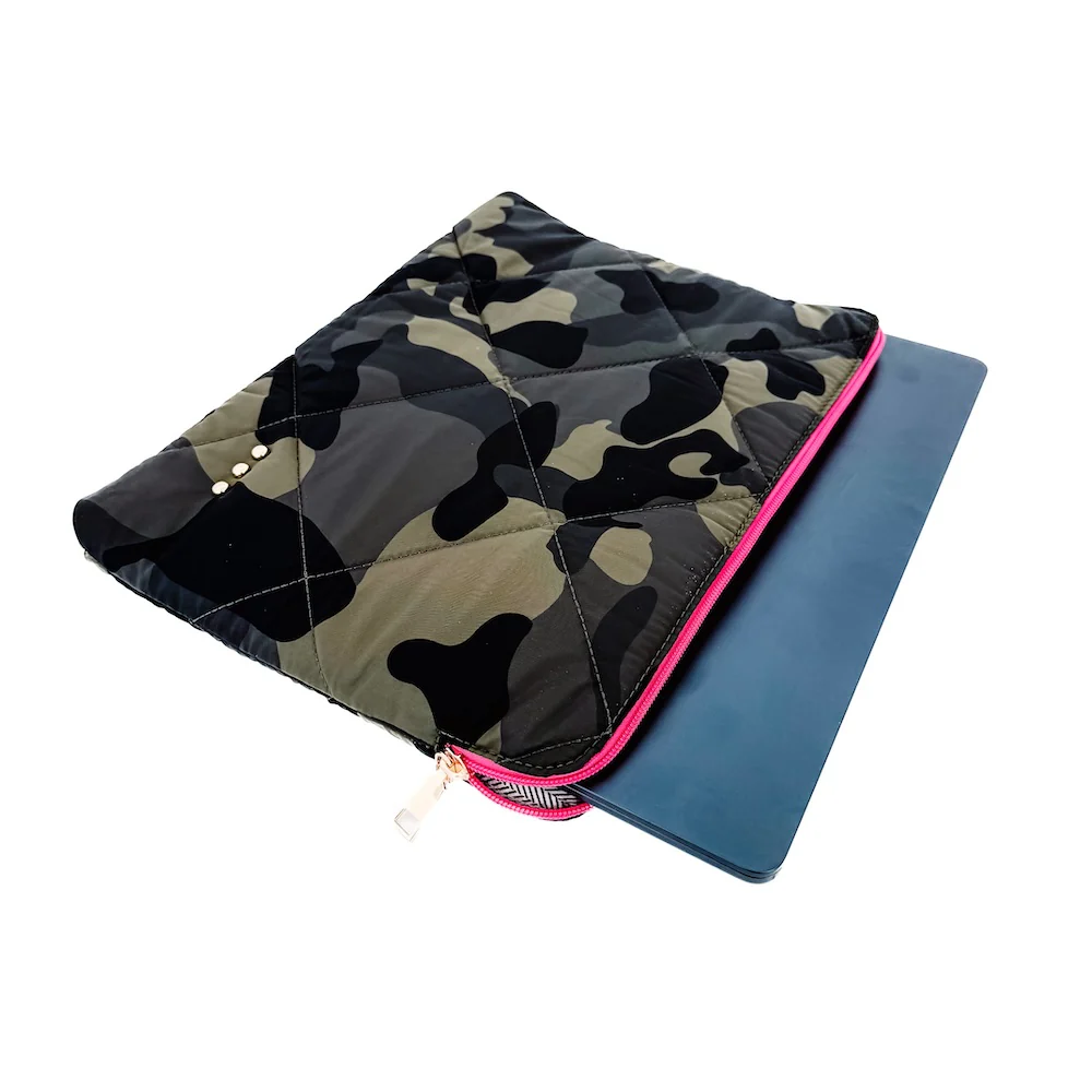 Chic Staple Puffer Laptop Sleeve - Chic Camo - Delta Swanky Girl