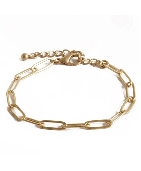 Small Paperclip Chain Bracelet (Gold)