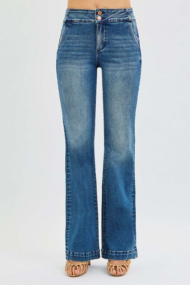 Autumn Nights Tummy Control High Rise Jean - Dark - Delta Swanky Girl