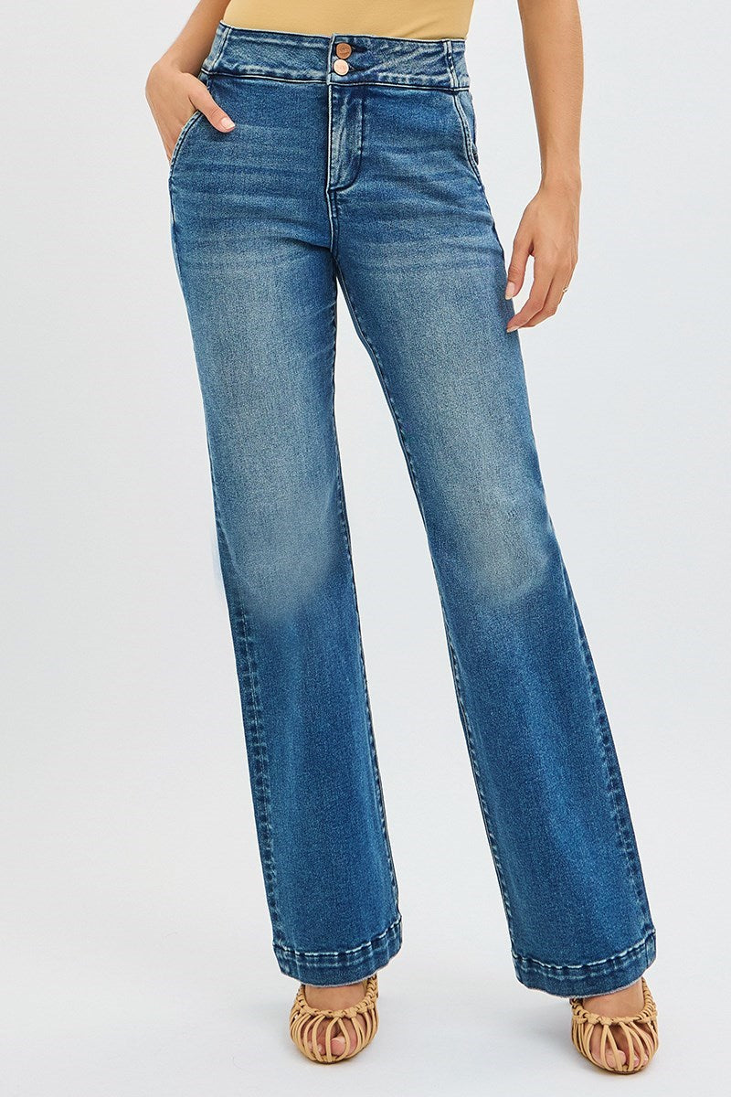 Autumn Nights Tummy Control High Rise Jean - Dark - Delta Swanky Girl