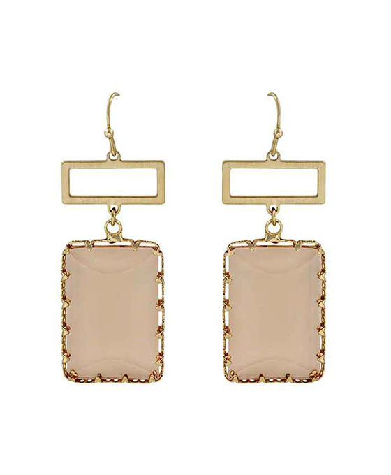 Open Frame Crystal Earring - Morganite
