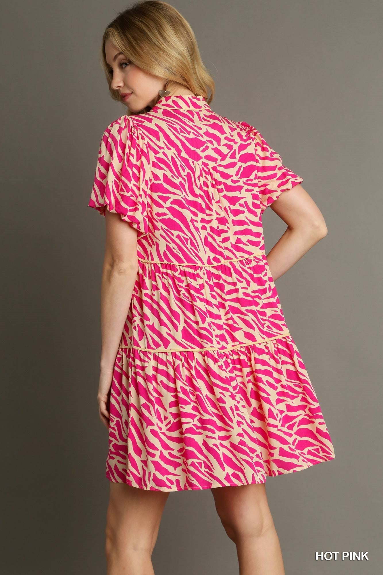 Feeling The Sun Animal Print Dress (Hot Pink)