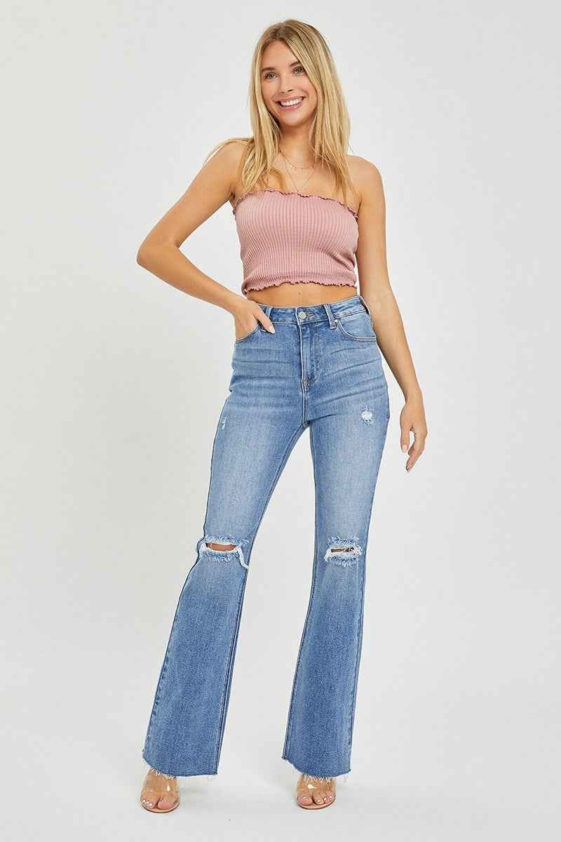 Curvy Super Sassy Flare Jean (Medium Wash)