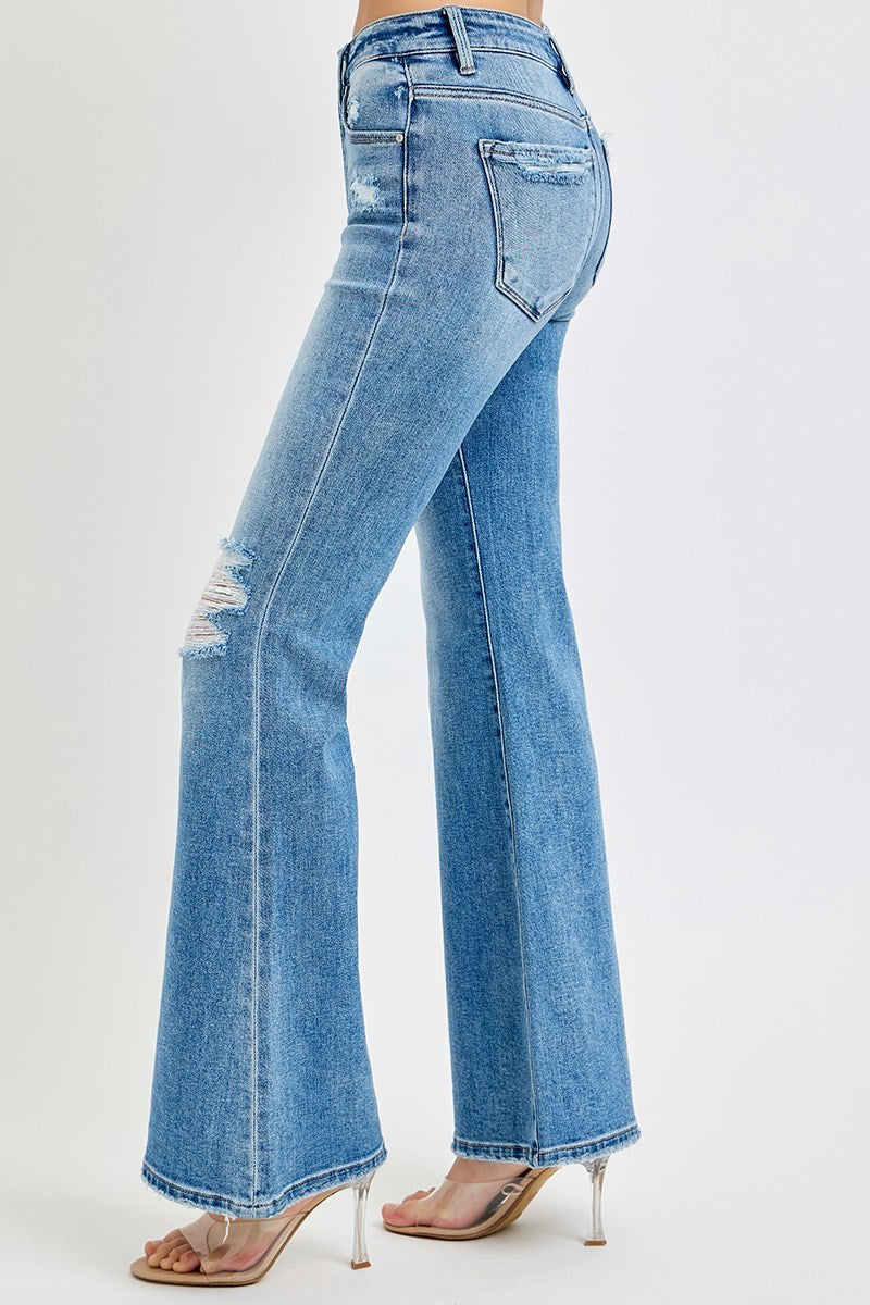 Timeless Charm Tummy Control Flare Jean - Medium Wash - Delta Swanky Girl