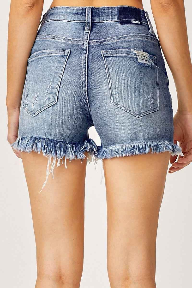 Curvy Friends Forever Denim Shorts (Medium Wash)