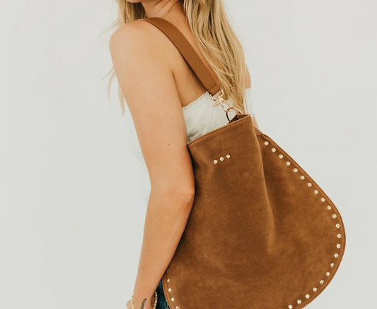 Hendrix Suede Hobo Bag - Camel - Delta Swanky Girl