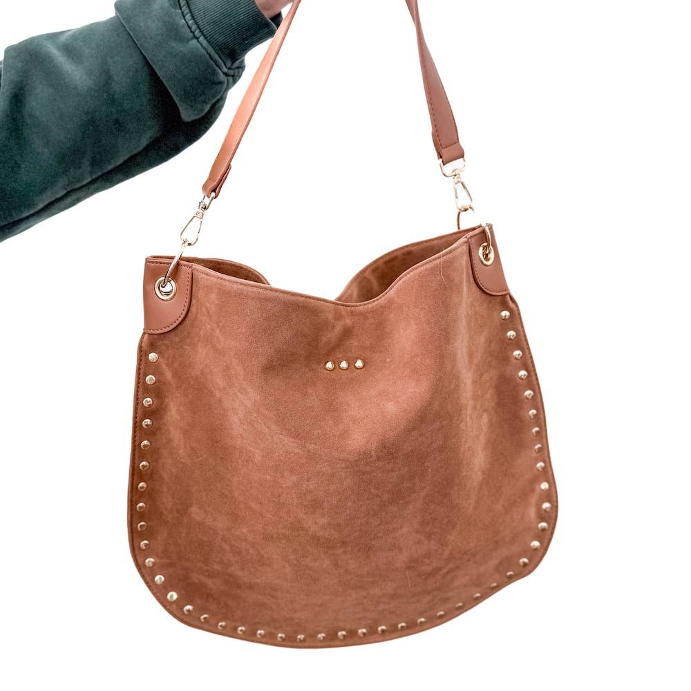 Hendrix Suede Hobo Bag - Camel - Delta Swanky Girl