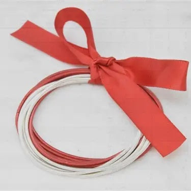 Wear Your Music Guitar String Bracelet (Red & White)