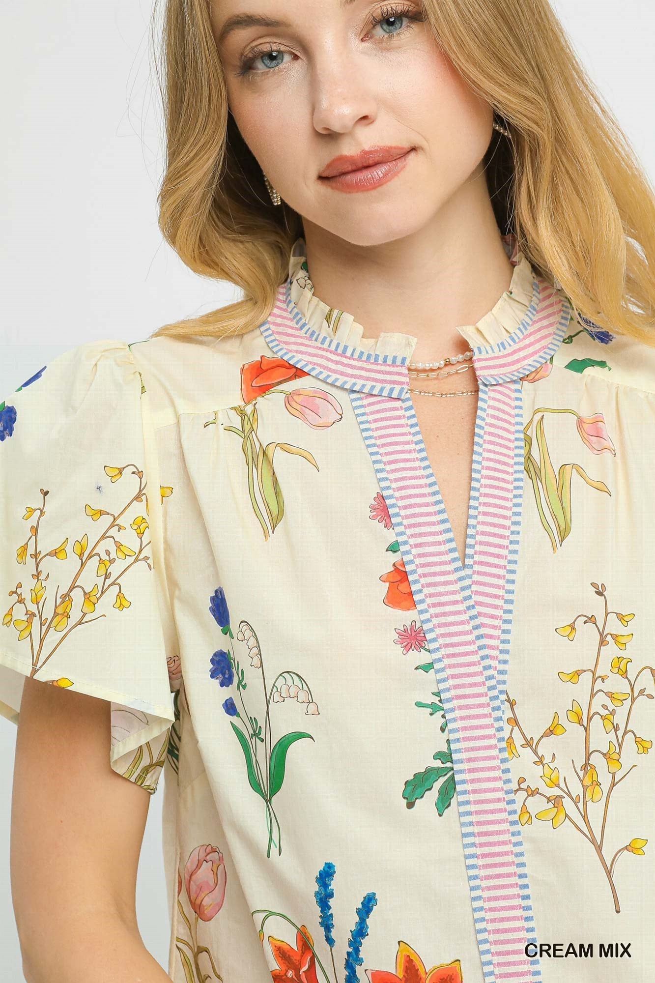 Sedona Floral Top - Cream