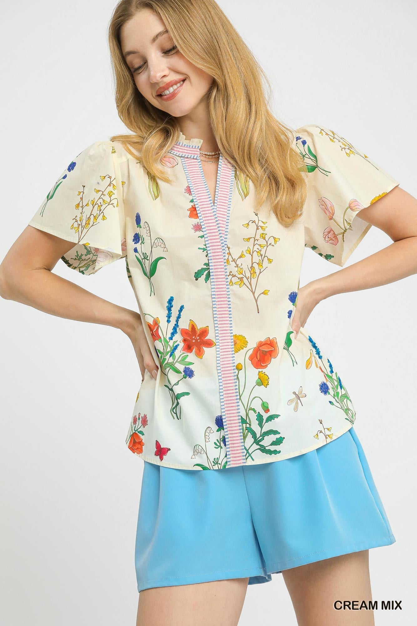 Sedona Floral Top - Cream