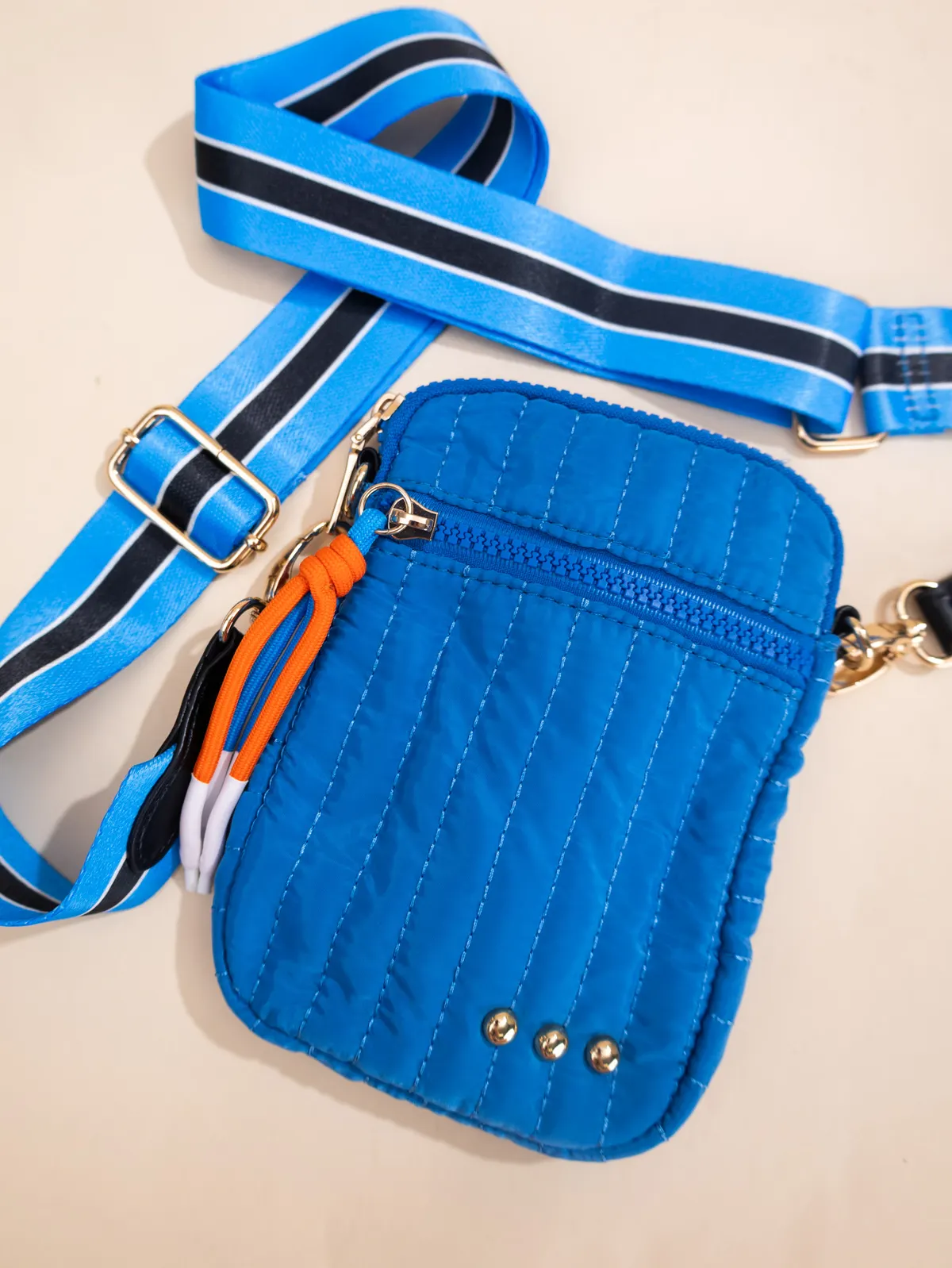Eliza Quilted Crossbody - Blue - Delta Swanky Girl
