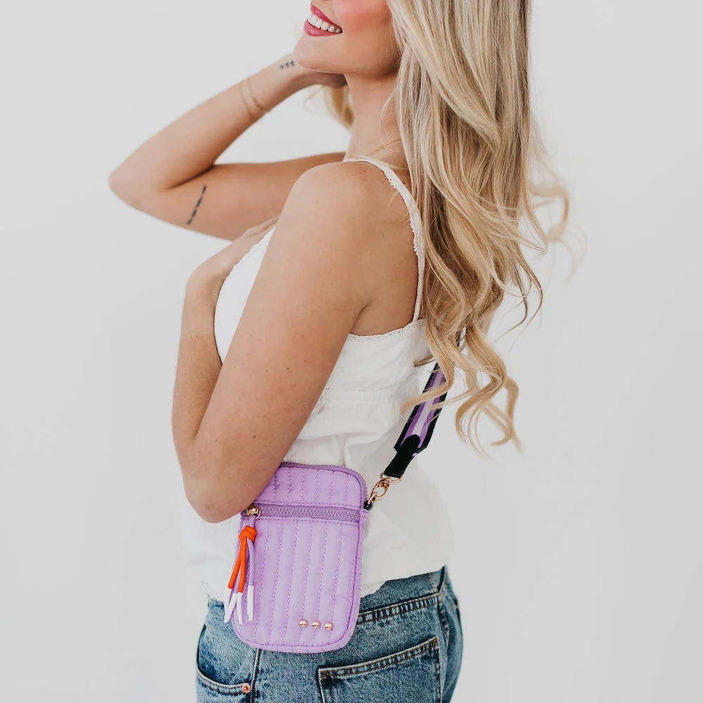 Eliza Quilted Crossbody - Purple - Delta Swanky Girl