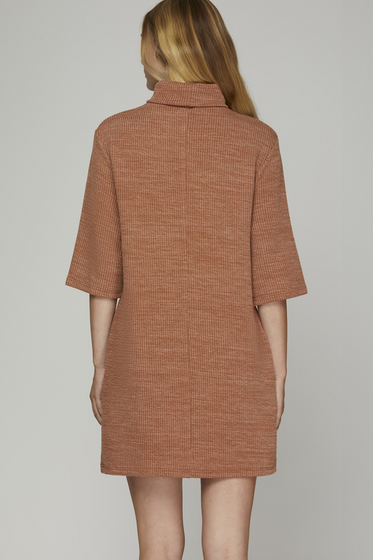 Rita Ribbed Knit Dress - Cinnamon