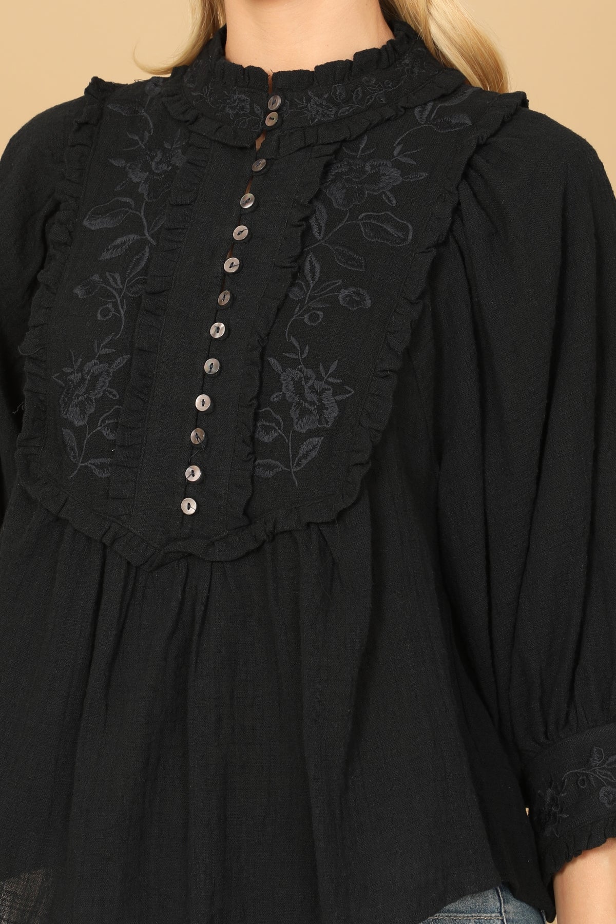 Ivy Jane Embroidered Top (Black)