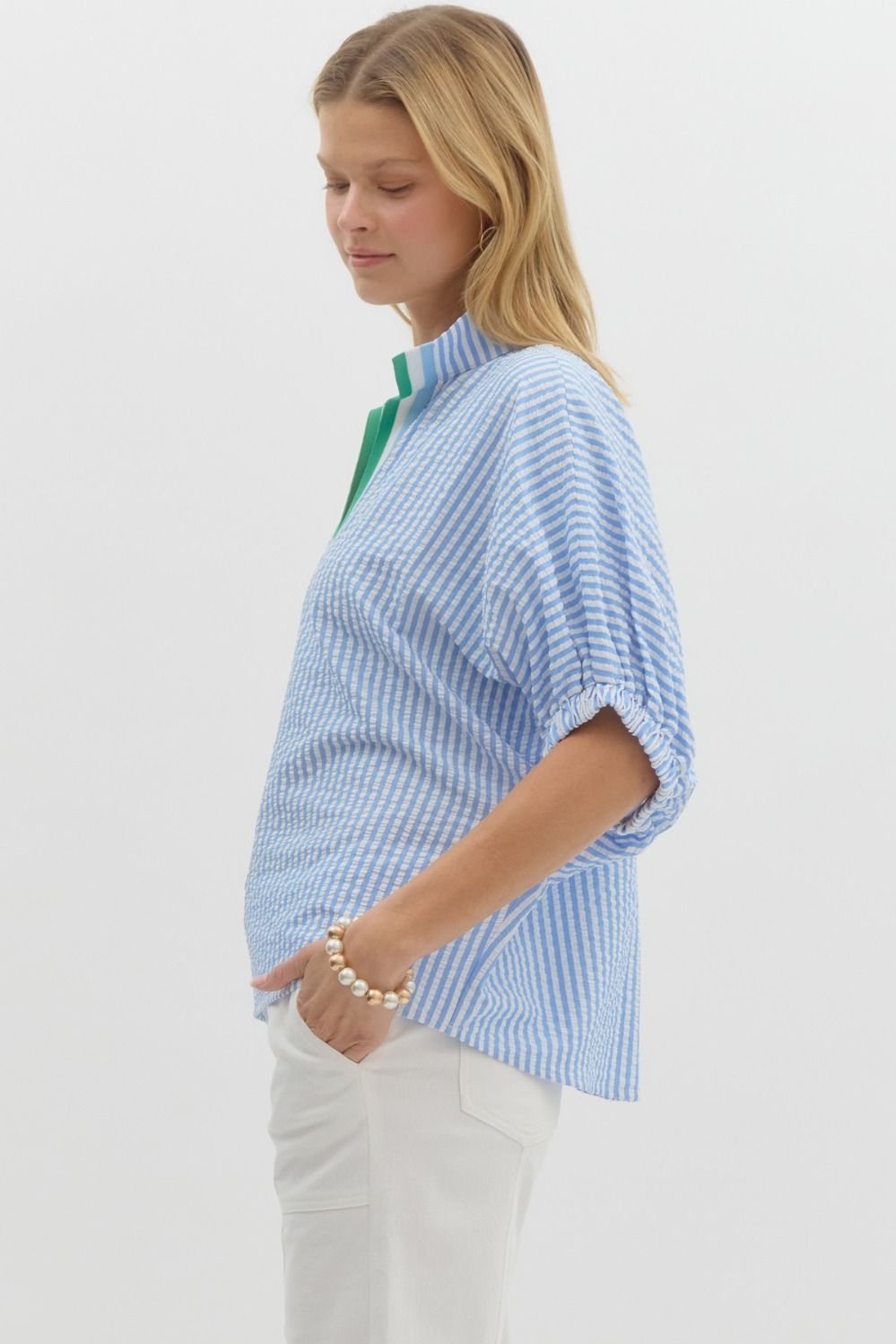 Coastal Breeze Striped Top (Blue)