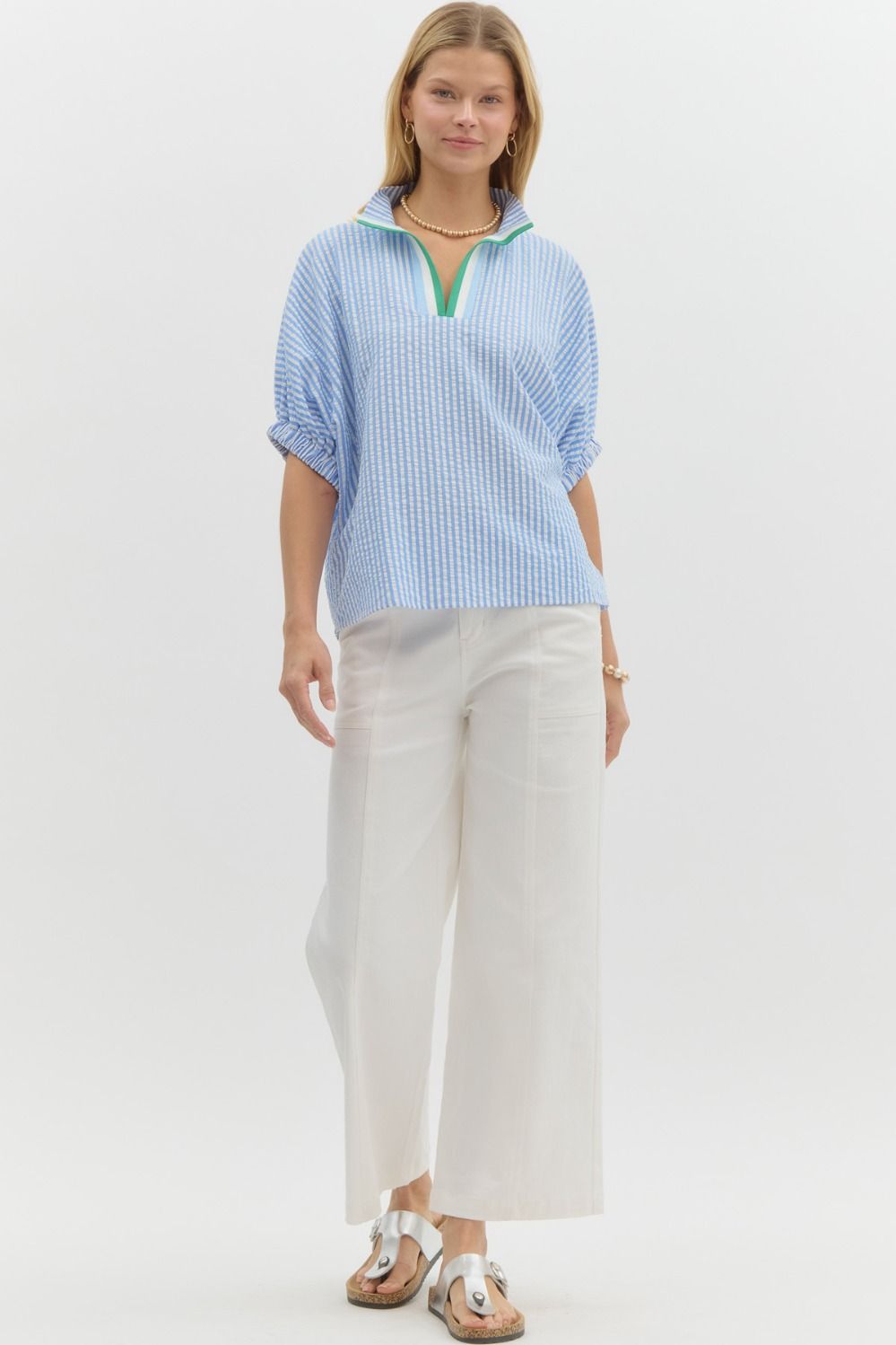 Coastal Breeze Striped Top (Blue)