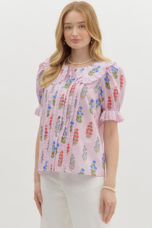 Juliet Floral Top (Lilac)