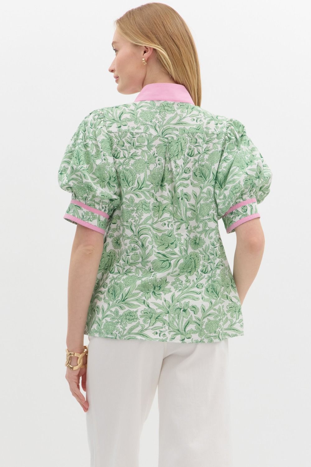 Sonoma Charm Floral Top (Green)