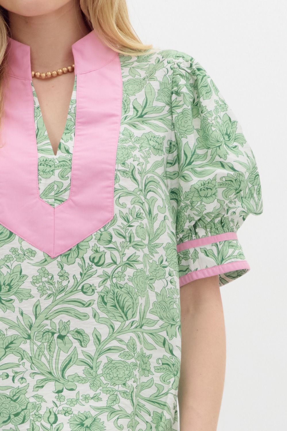 Sonoma Charm Floral Top (Green)