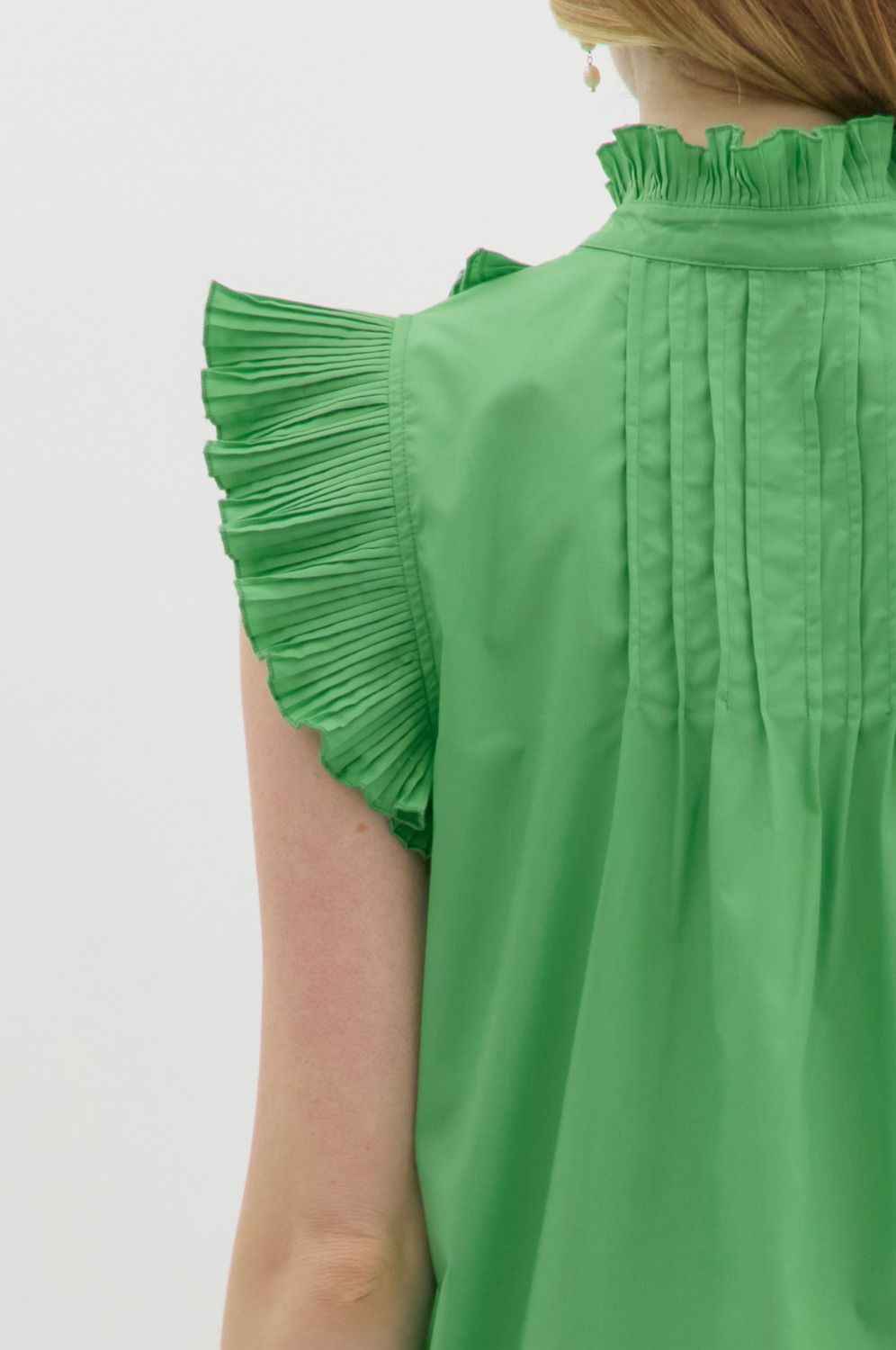 Augusta Pleated Top (Green)