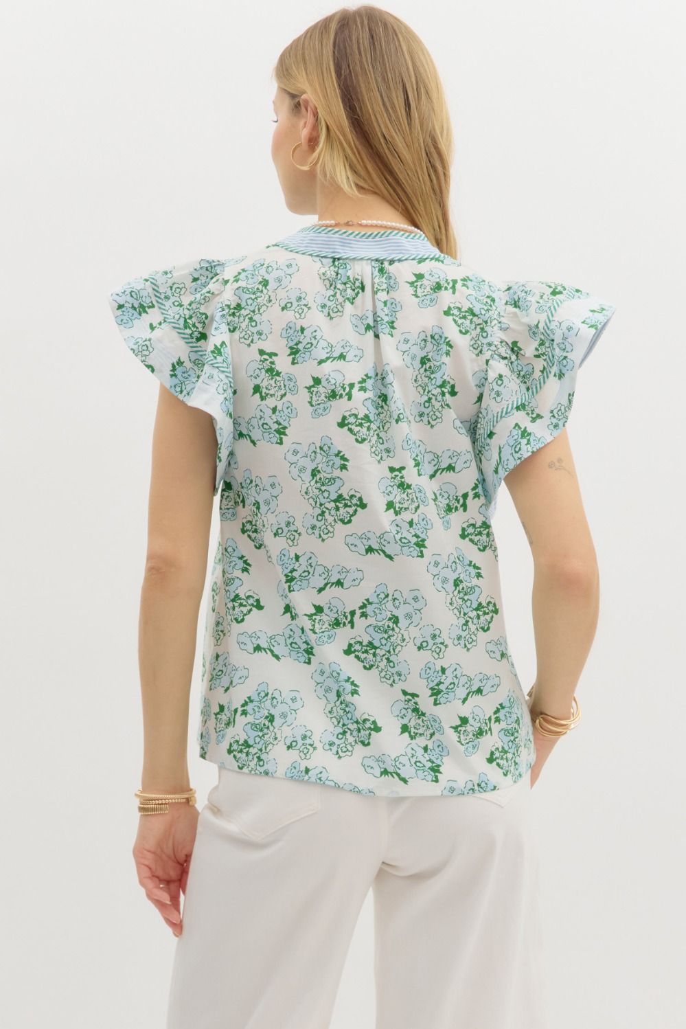 Summer Flair Floral Top - Blue
