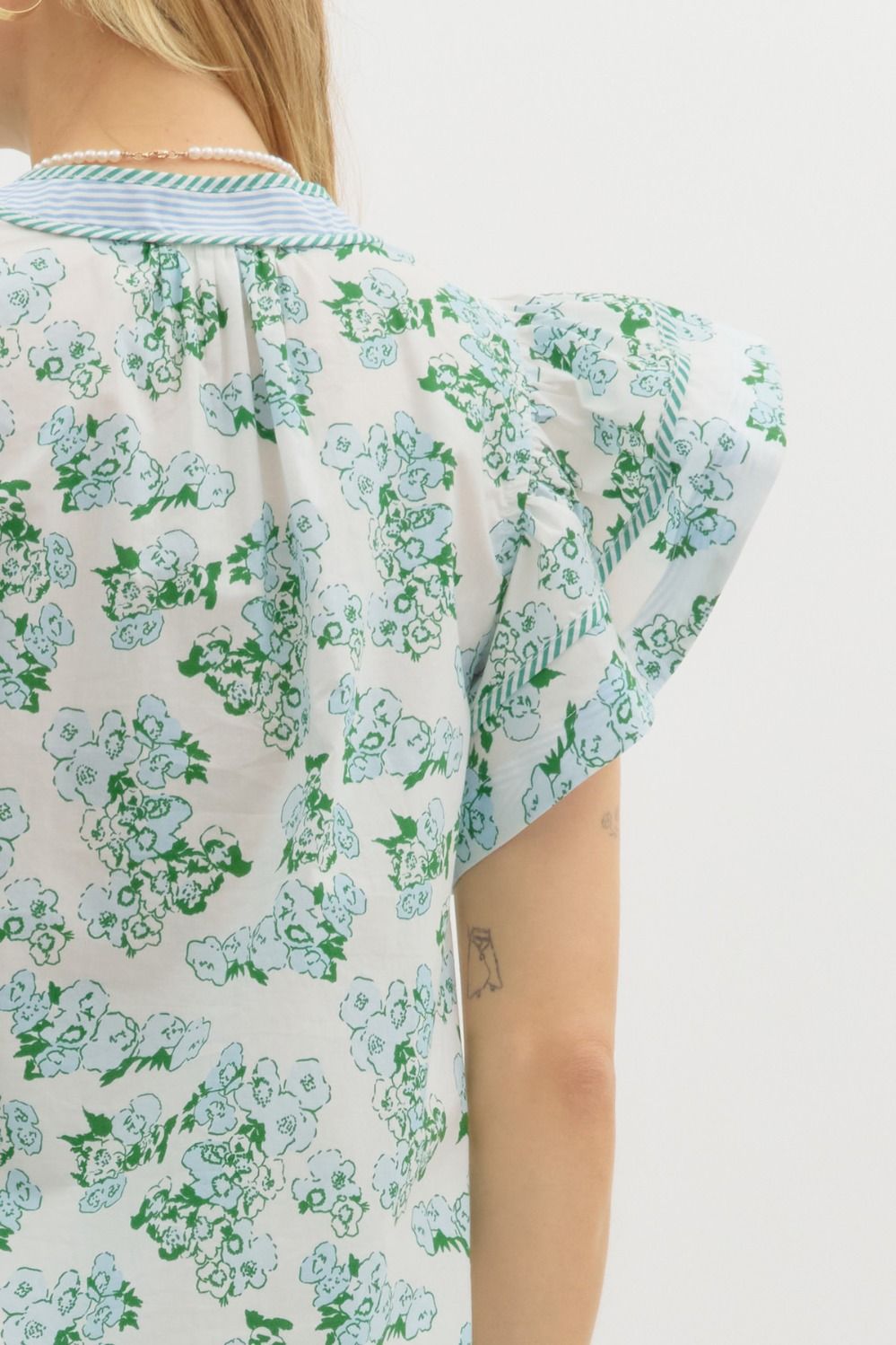 Summer Flair Floral Top - Blue